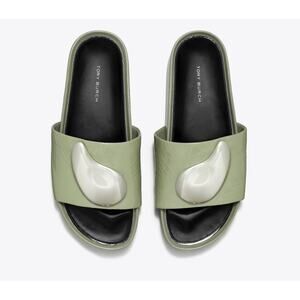 Tory Burch Patos Platform Women’s Leather Slides Sandals Sz 8 ( Displays )